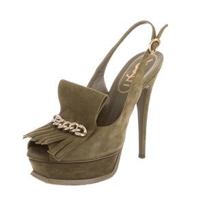 YVES SAINT LAURENT Chain-Embellished Platform Pump